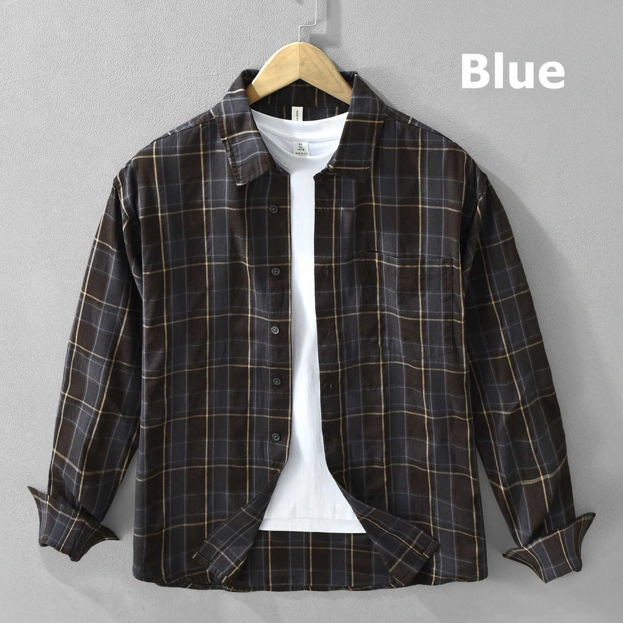 【M-3XL】Block Pattern Long Sleeve Shirt / ブロック パターン 長袖 シャツ