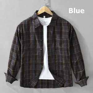 【M-3XL】Block Pattern Long Sleeve Shirt / ブロック パターン 長袖 シャツ
