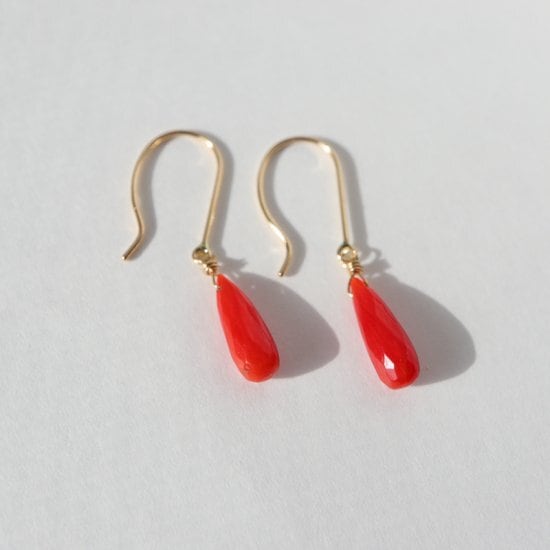 高評価! ピアス(k10*サンゴ)未使用 ピアス(両耳用) - education