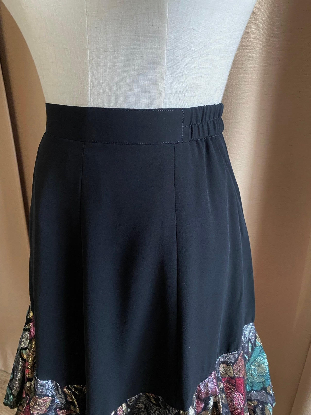 shiny floral frill design skirt-4324-9