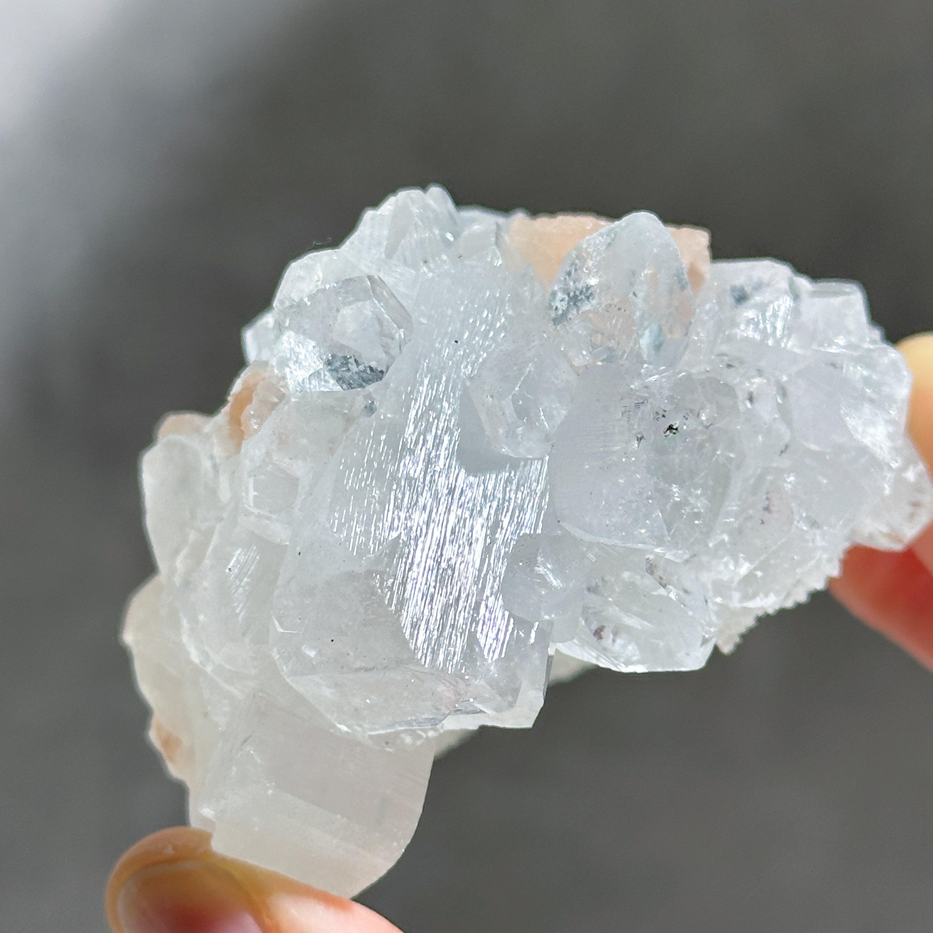 アポフィライト＆スティルバイト原石57◇ Apophyllite & Stilbite