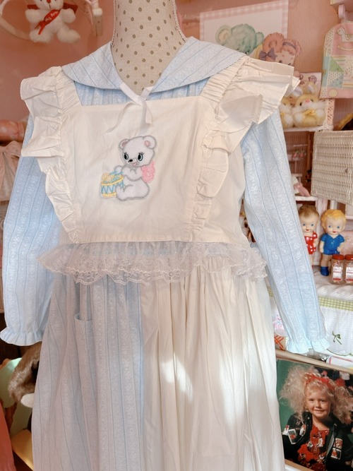くまちゃんえぷろんリメイクワンピースの画像