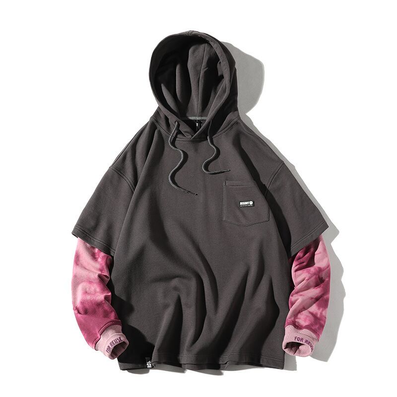 Yidaoヴィンテージ19秋の服原宿スタイルルーズフードフェイクツーピースセーターメンズトレンディブランドワイルドBFウィンドプルオーバーメンズ-アリババ かわいい オータム 秋物 ビンテージ hip6-161118607793830