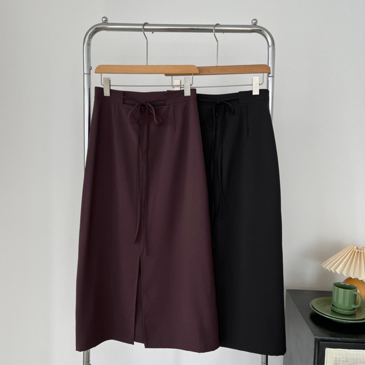 バック レースアップ ロングスカート 10262