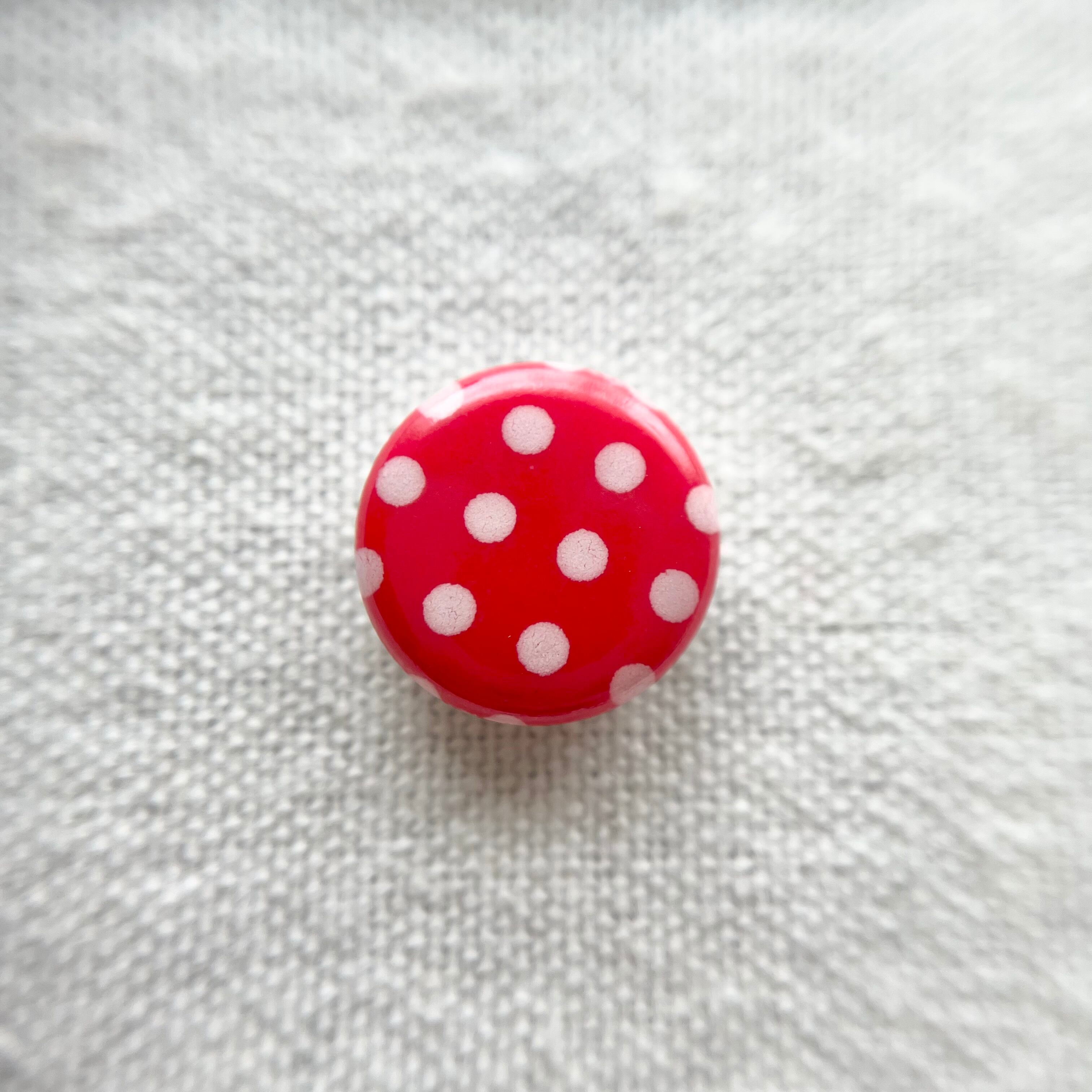 ホワイトドット×レッド 15㎜