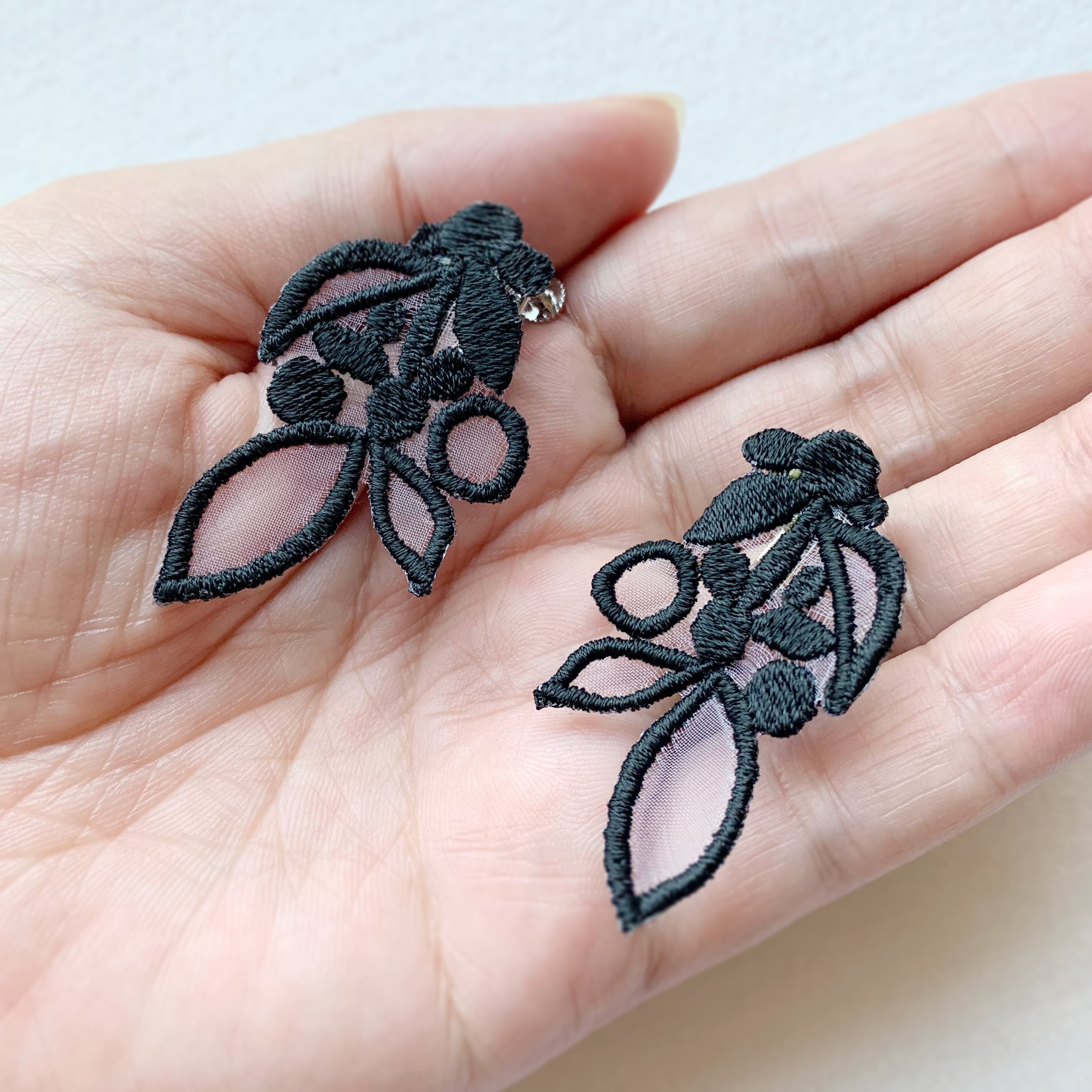 刺繍イヤリング・ピアスga.la（e-033・p-033）4色 | ga.la_accessory