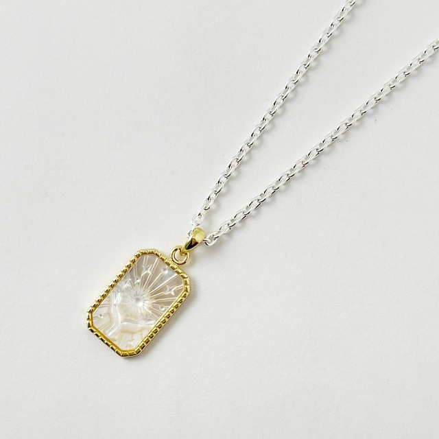 Gold Coating 白蝶貝 カービング マーメイドテイル アンド サン トップ