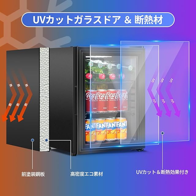 冷蔵庫 35L コンプレッサー式 1～15℃ ドリンク用 直冷式 幅40㎝ 自動