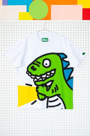 【予約販売商品】SorsorTシャツ Corade新作  電光恐竜波恐竜WhiteTシャツ