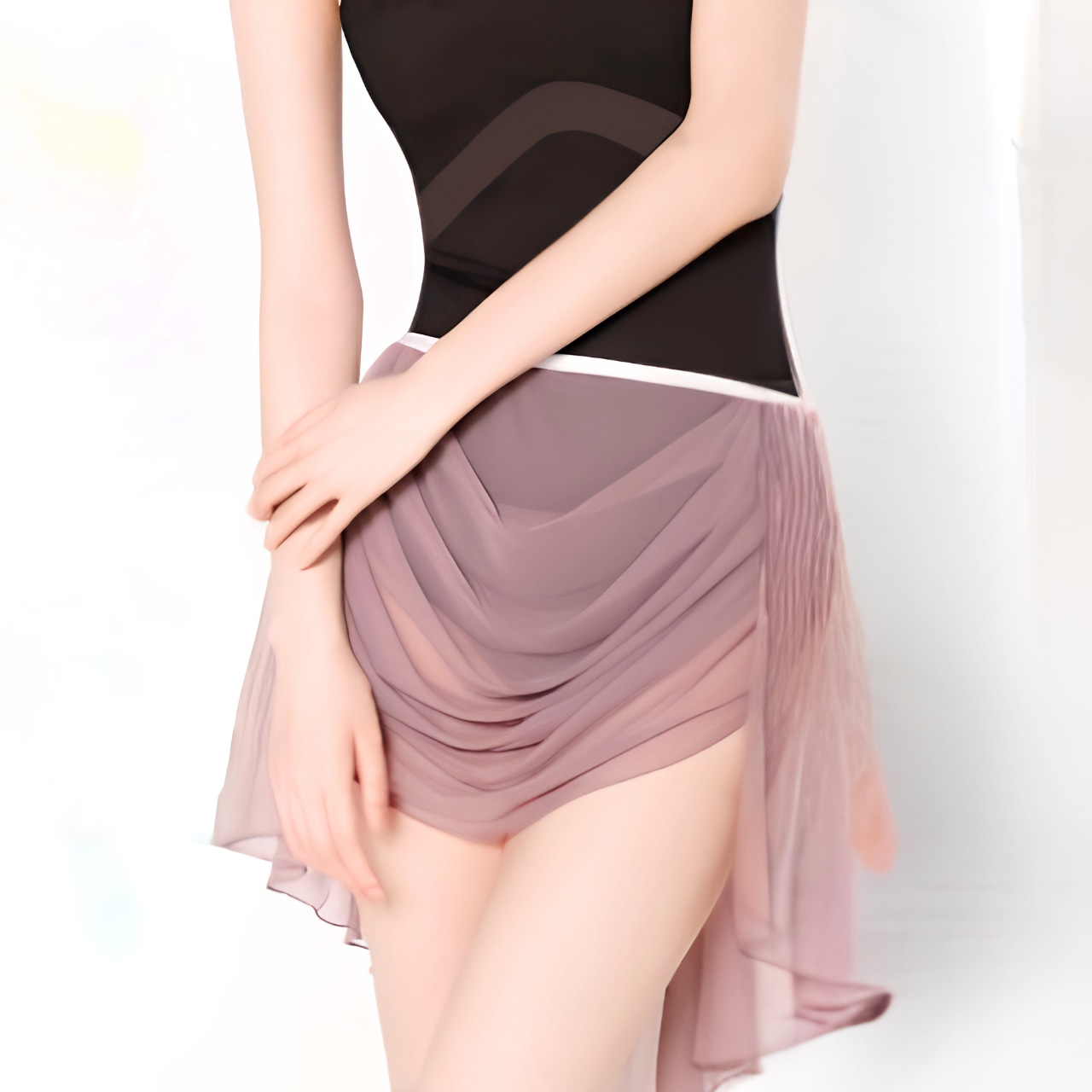 ドレープシフォン スカート 2色展開 L1504