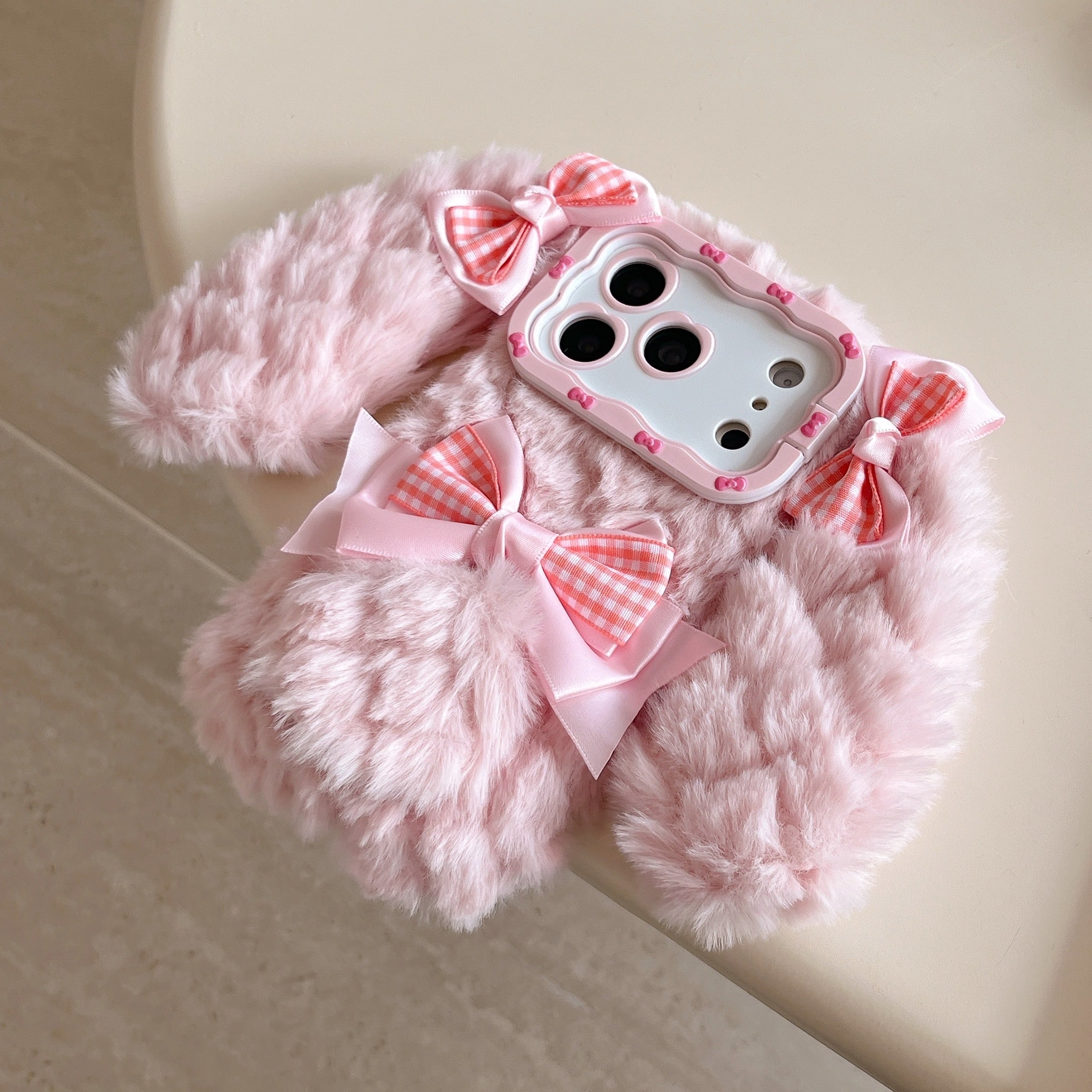 うさぎ耳 iPhone 17 16 15 14 13 ケース もこもこ リボン ウサギ
