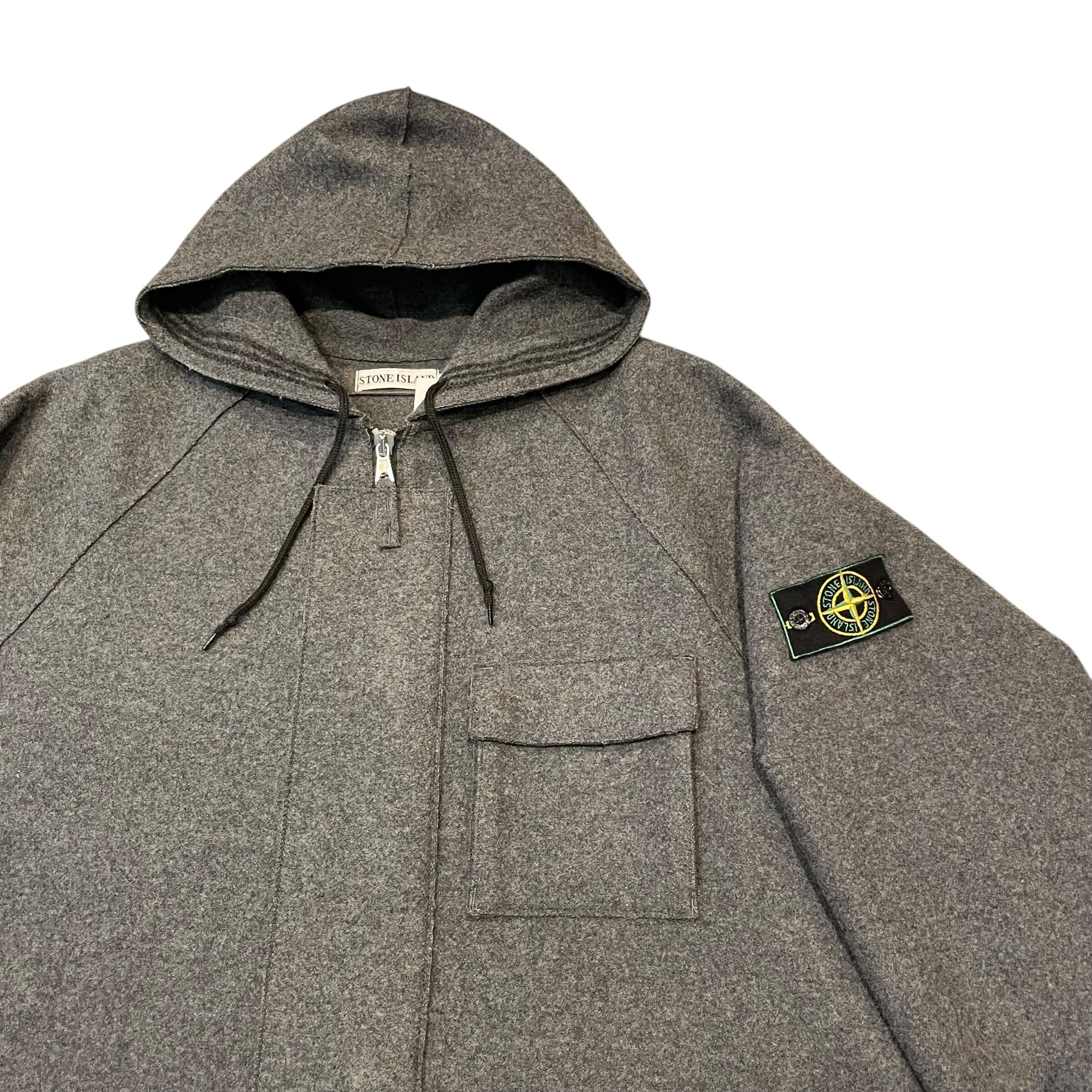 00s Stone island wool 沁み hooded coat