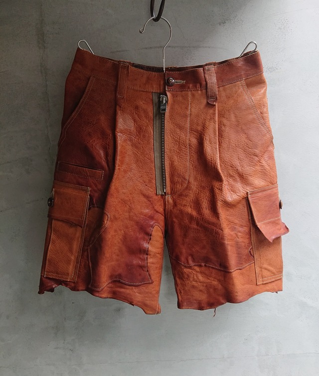 GOODKARMA DEVELOPMENT Lather Cargo Shorts  LAZY T-Brown Color