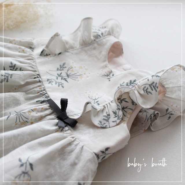 ロンパース 女の子 グレージュ