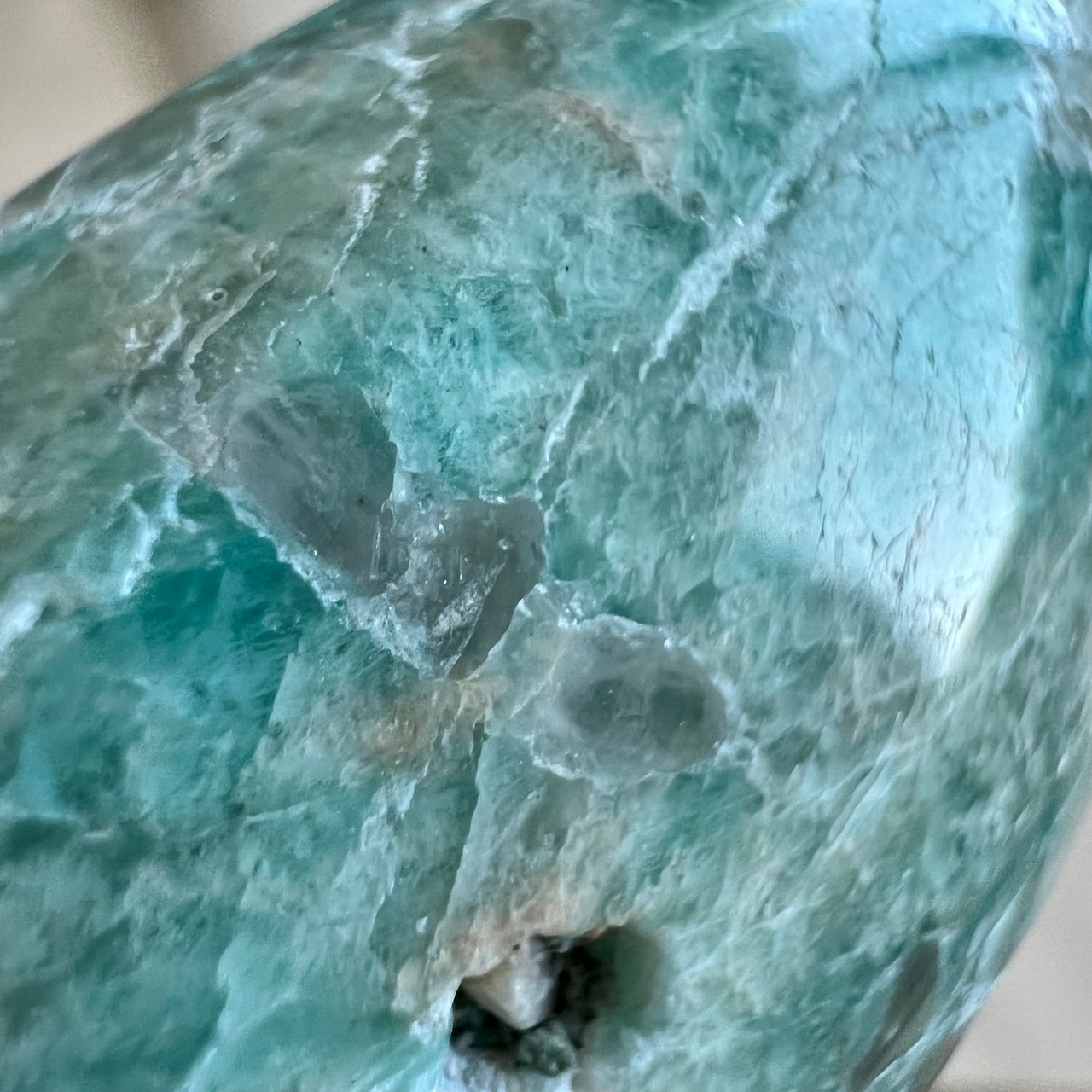 アマゾナイト＊スモーキークォーツ共生＊パーム4＊天然石＊天然石インテリア＊パワーストーン＊置き物