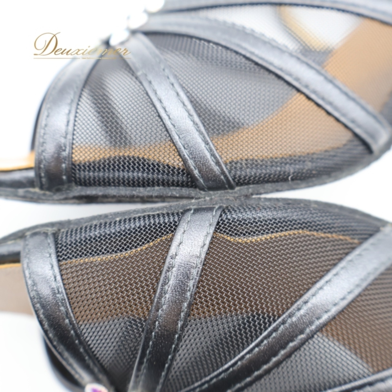 社交ダンス 衣装 ラテン シューズ 23サイズ ブラック系 チャコット Chacott ラインストーン メッシュ 黒 キラキラ ストラップ ダンスシューズ 上品 かわいい 練習 レッスン パーティー イベント ステージ