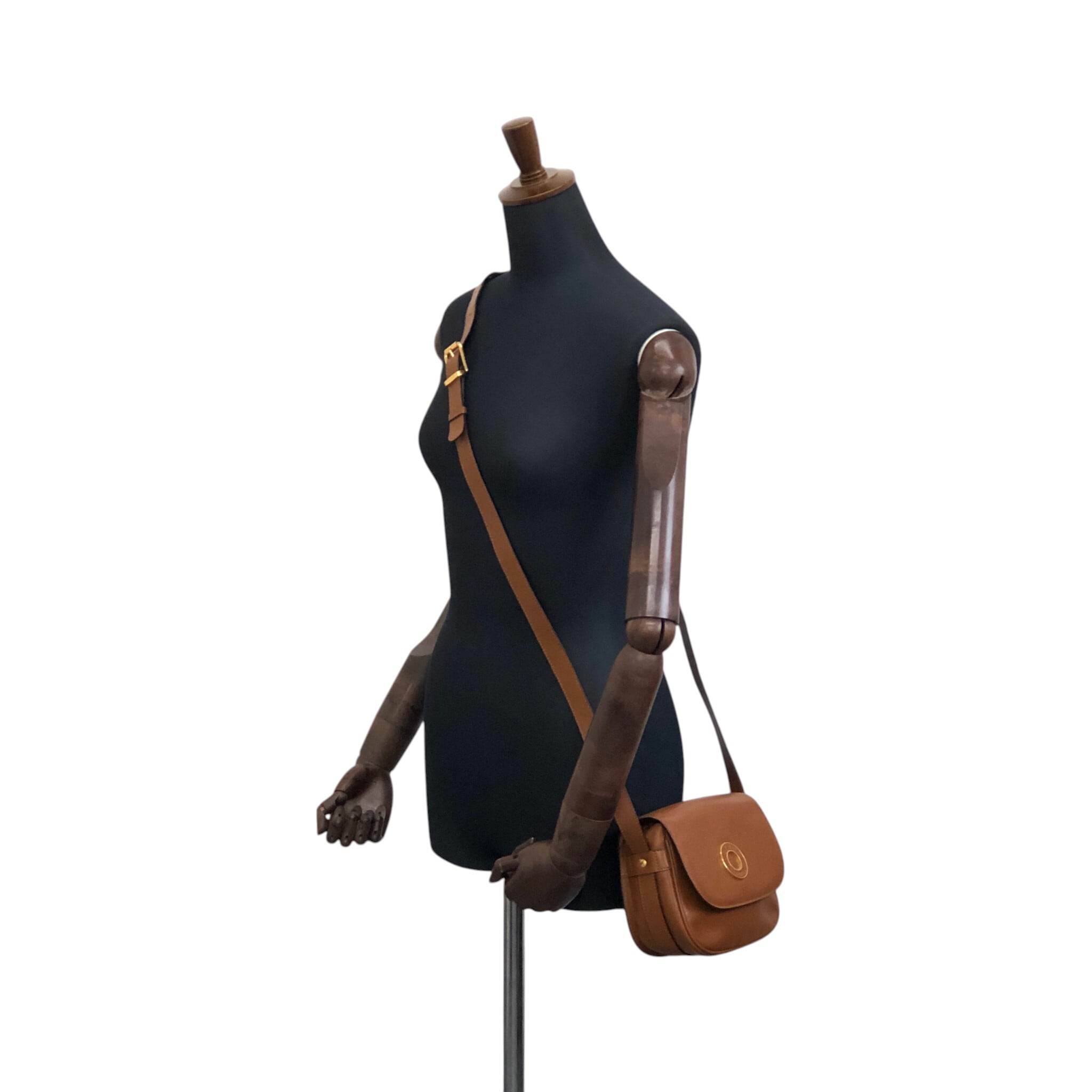 CELINE セリーヌ ショルダーバッグ ブラウン サークルロゴ レザー