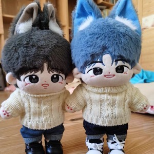 【萌えニット上下セット】セーター　デニム　ちびぬい　ぬい服　人形　洋服　着せ替え　ぬいぐるみ　衣装　韓流　KPOP　ウヌ　aespa