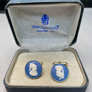 WEDGWOOD ジャスパー カフリンクス ブルー #197b