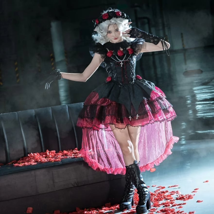 ロリータファッション通販 SEASONZ ヘアドレス 薔薇 ゴスロリ