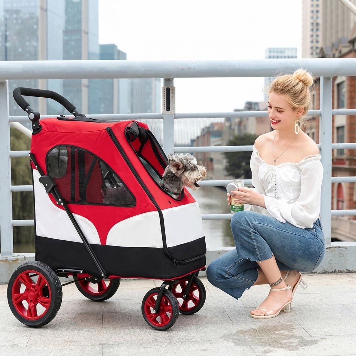 耐荷重55KG】ペットカート ペットバギー 大型犬用 折りたたみ式 大型犬