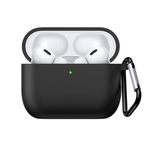 【努力特価】NIMASO ケース AirPods Pro 3 第3世代 専用 カバー エアーポッズ プロ 3世代 シリコン 保護 ケース カラビナ付き ワイヤレス充電対応 (ブラック) NEC25H1926