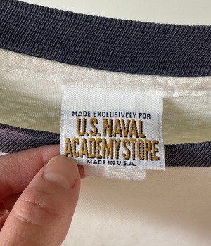 -U.S. NAVAL ACADEMY- Vintage 90s Ringer T-shirt made in USA