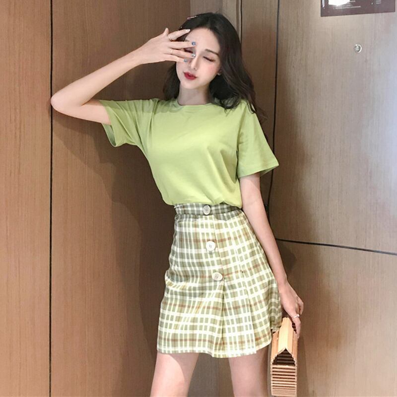 2020年夏新バージョンルーズファッションニューワイルドシンプルフルーツグリーン半袖Tシャツ女子学生の潮流 YY-ファッション29932502795