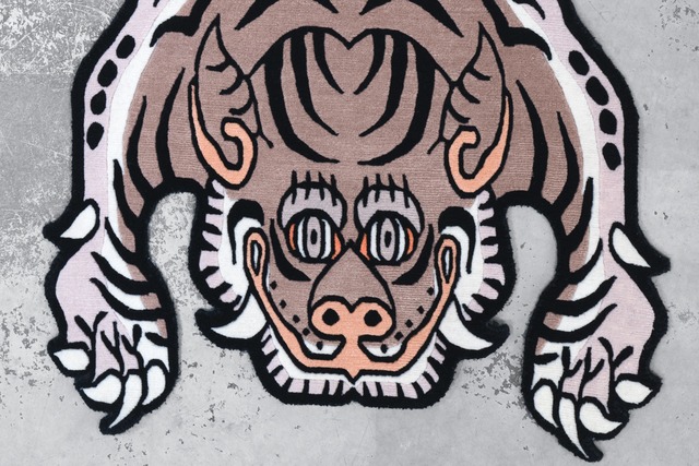 Tibetan Tiger Rug 《Mサイズ•ウール・オリジナル2・ココアブラウン284》チベタンタイガーラグ