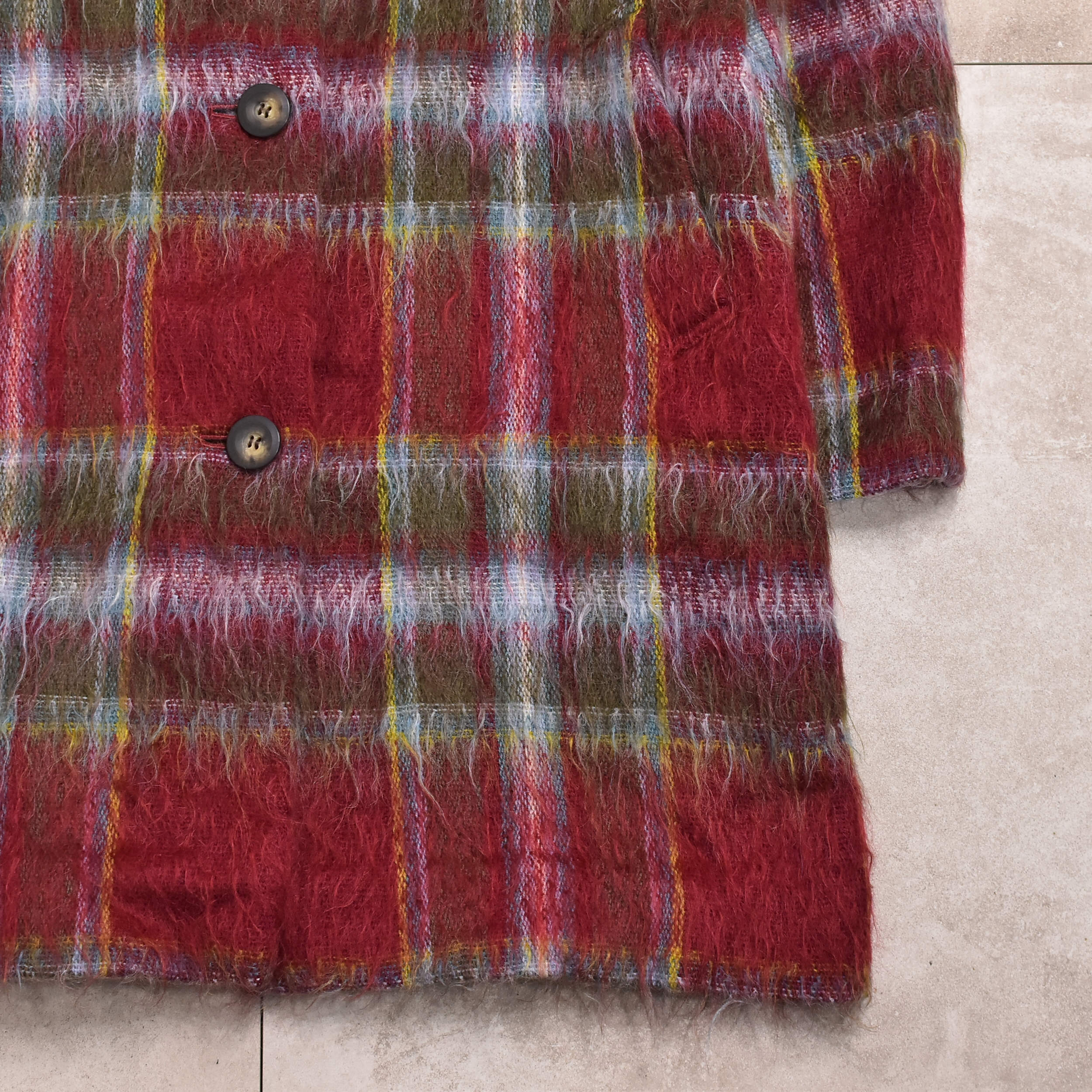 80~90s YORKLAND mohair blend check coat | 古着屋 grin days 80~90s YORKLAND mohair blend check coat | 古着屋 grin days