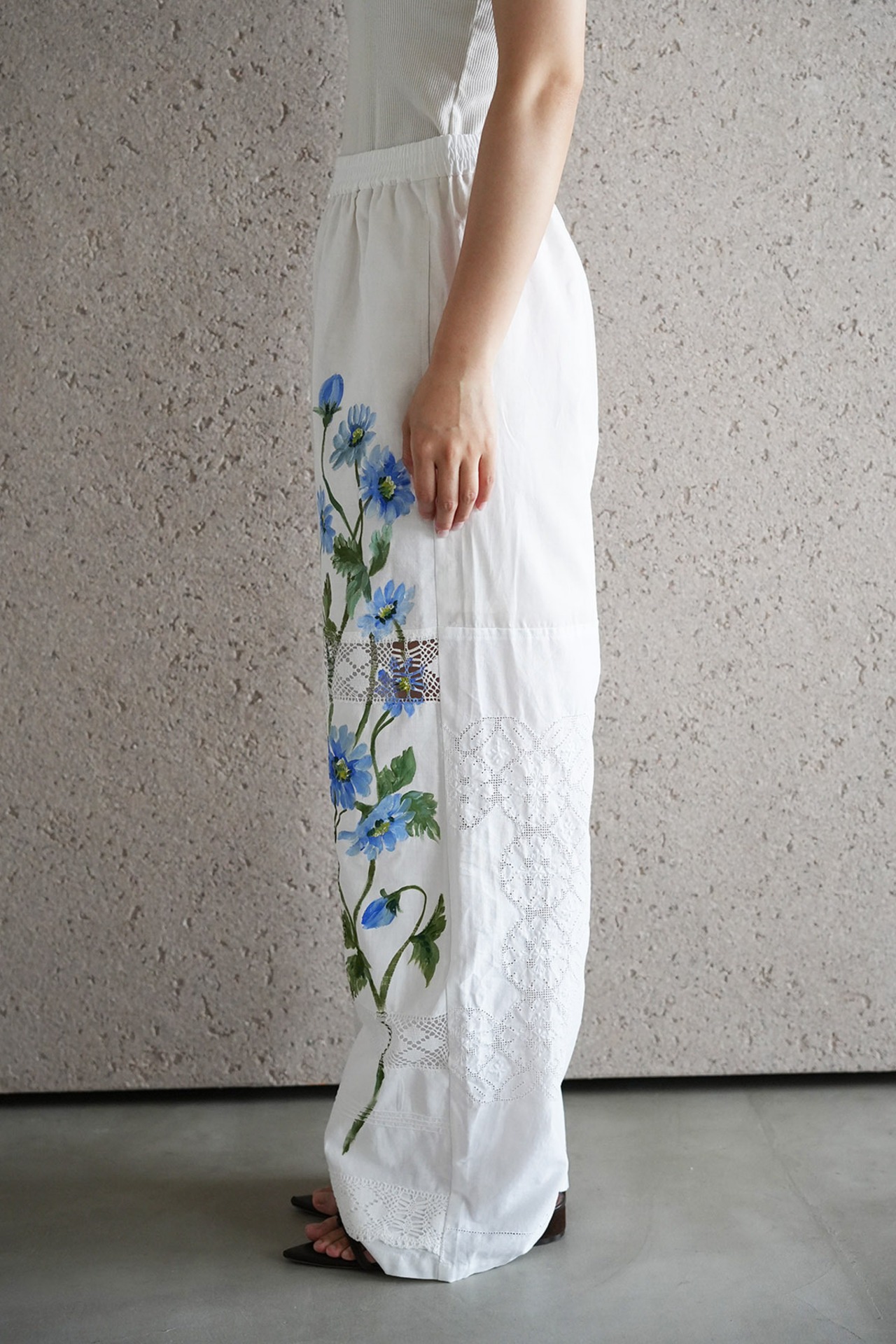 vintage lace pants blue chamomile
