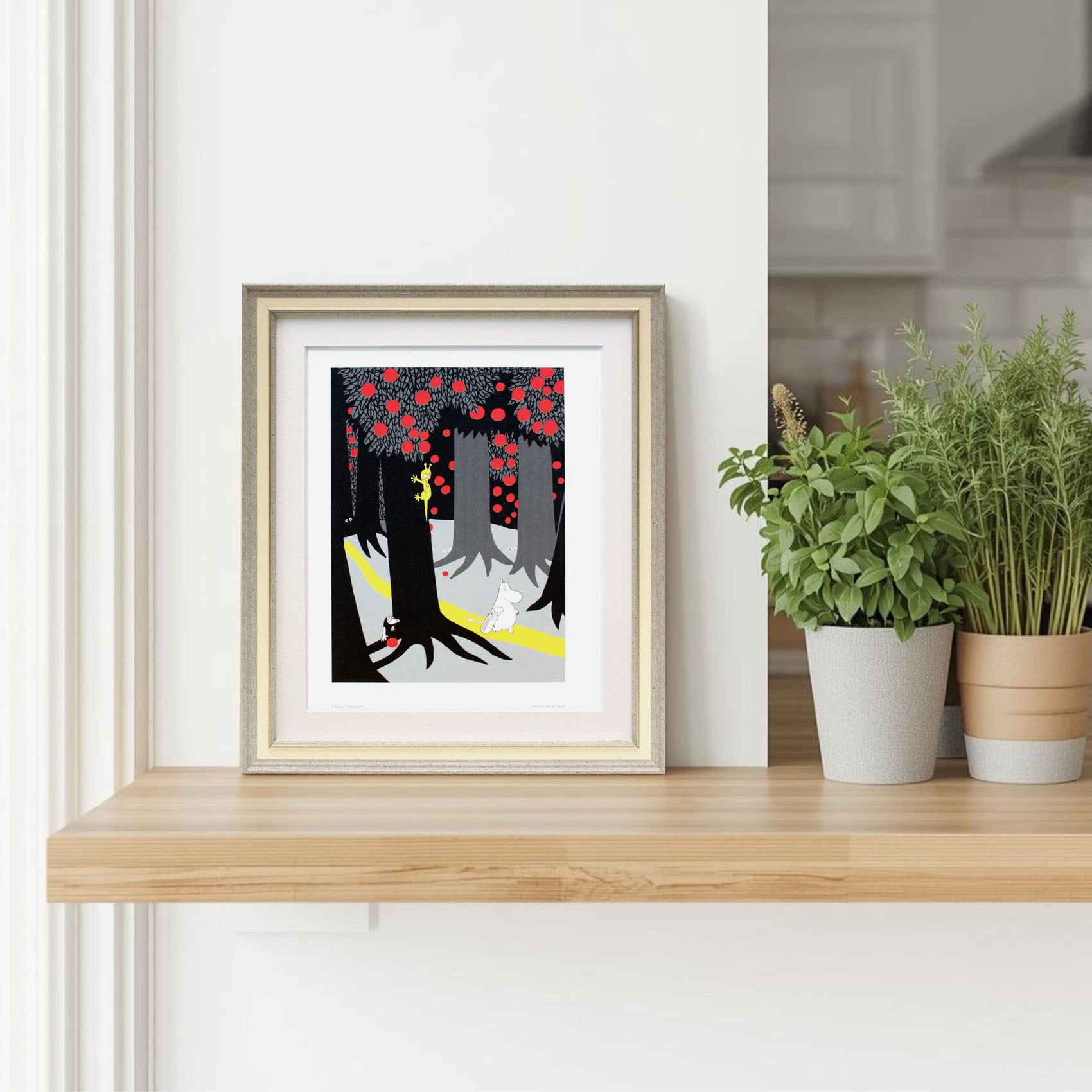 ムーミン 北欧 Putinki「森の小道」送料無料 フレーム選択可能 展示用フック付アートポスター 絵画 インテリア アート