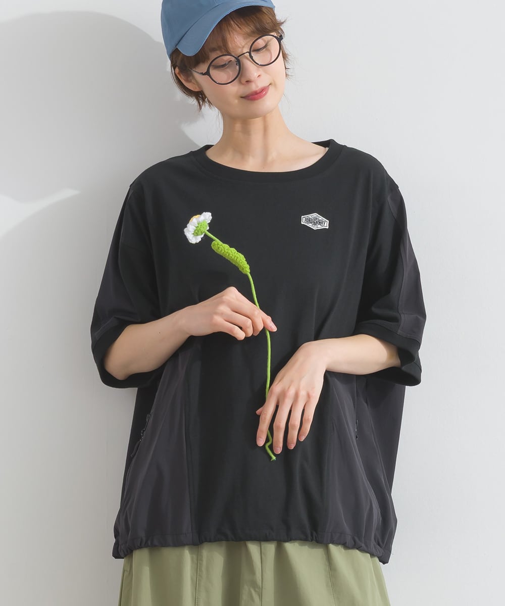 K261105 ナイロン切替ドロストプルオーバー / Nylon Panel Drawstring