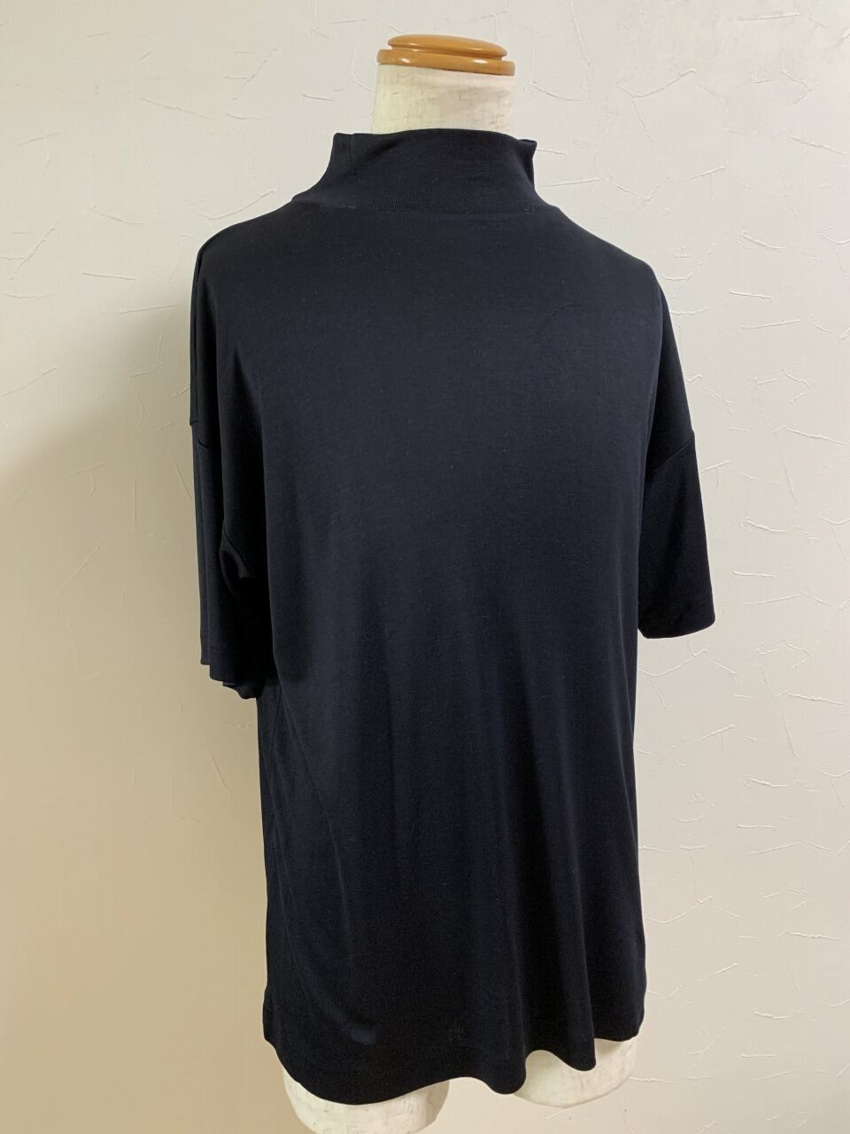 1980's Silk Mock Neck Short Sleeve Cut and Sewn