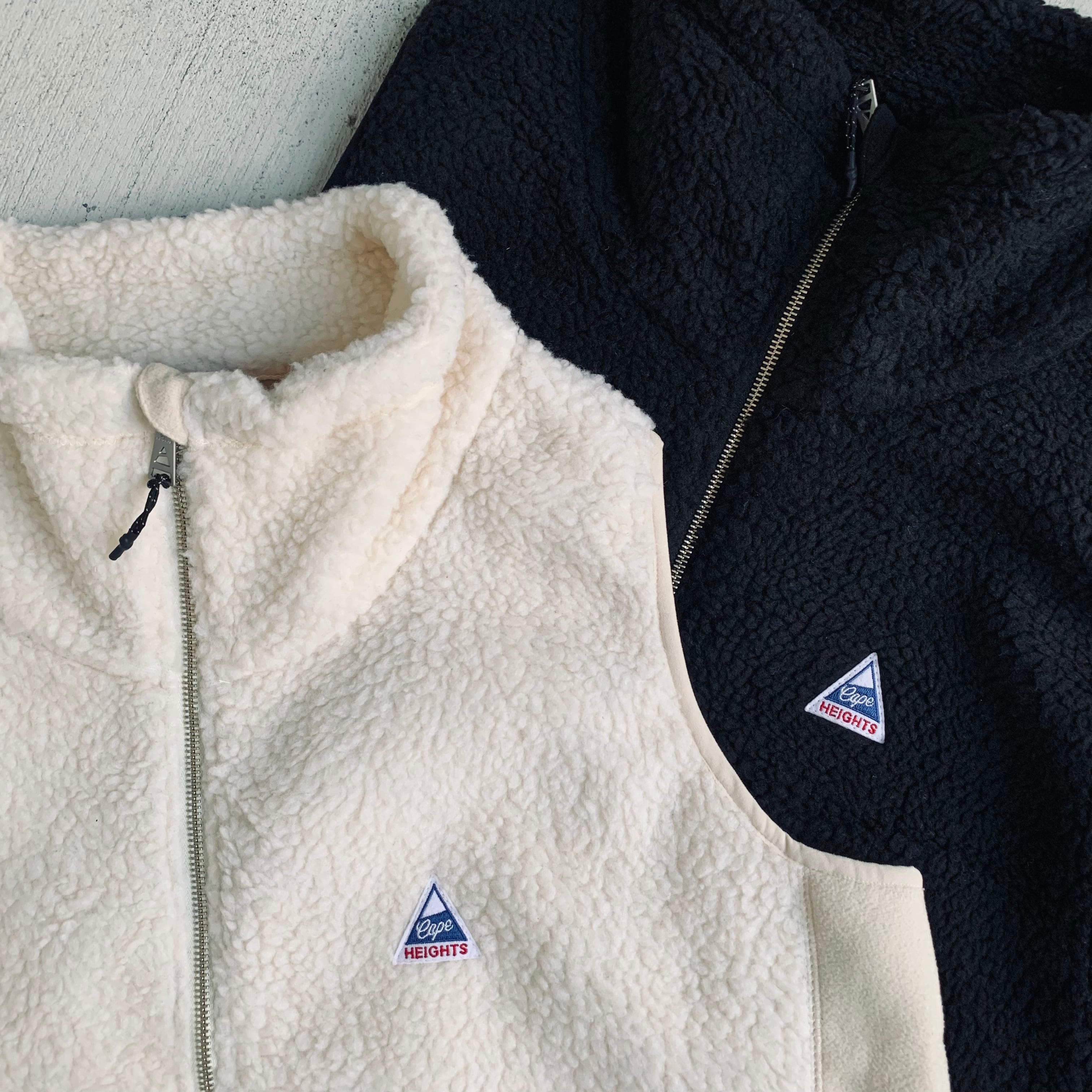 Cape HEIGHTS boa fleece vest black ケープハイツ ボアフリースベスト