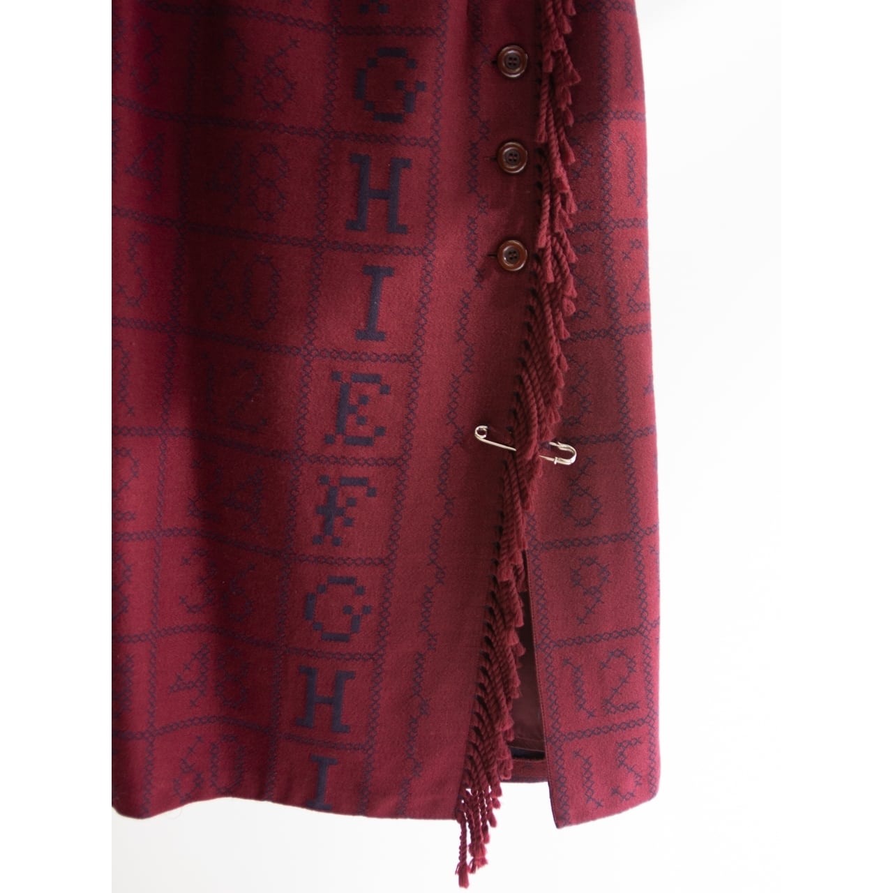 【OLIVER VALENTINO GARAVANI】Made in Italy 80-90's 100% Wool Crossover Skirt（ヴァレンティノガラヴァーニ オリバー イタリア製 ウールクロスオーバースカート ラップスカート）