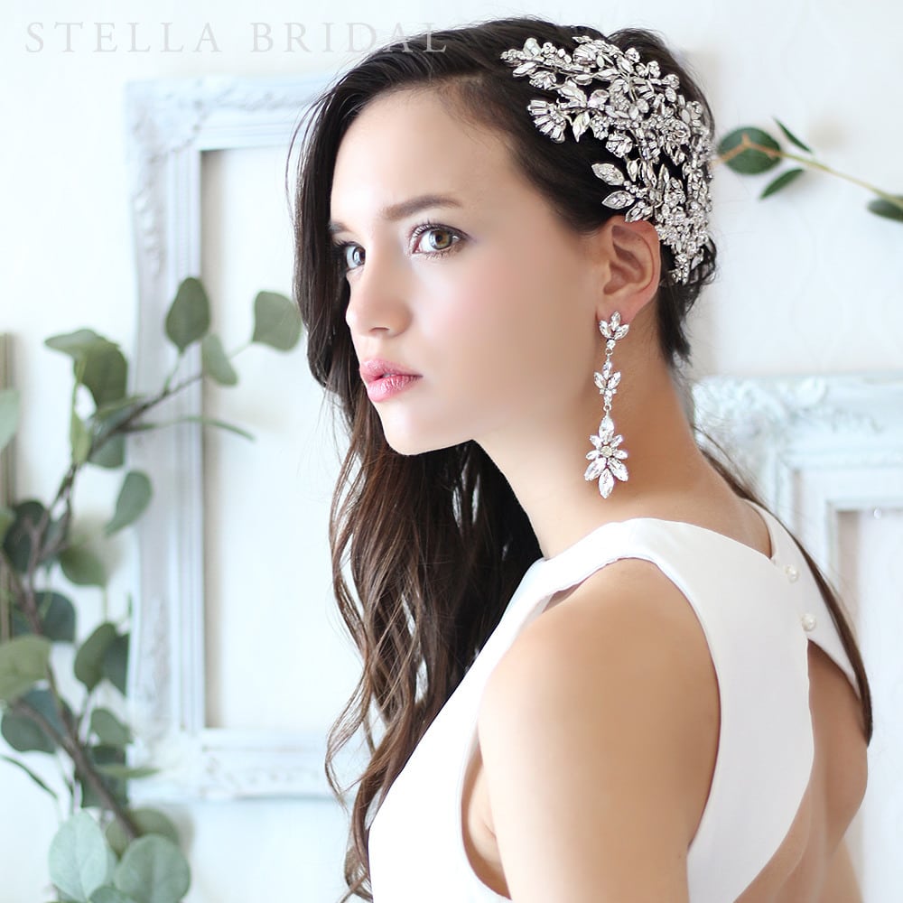 美品　ブライダルアクセサリー　スワロフスキーピアス　Stella Bridal