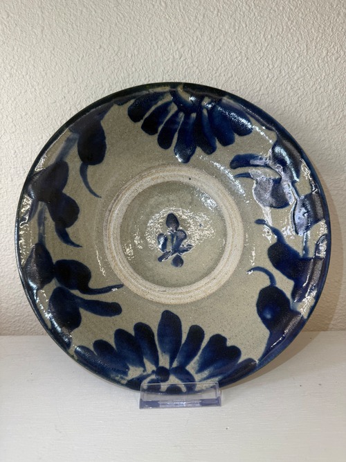 横田屋窯 8寸 皿 唐草 コバルト