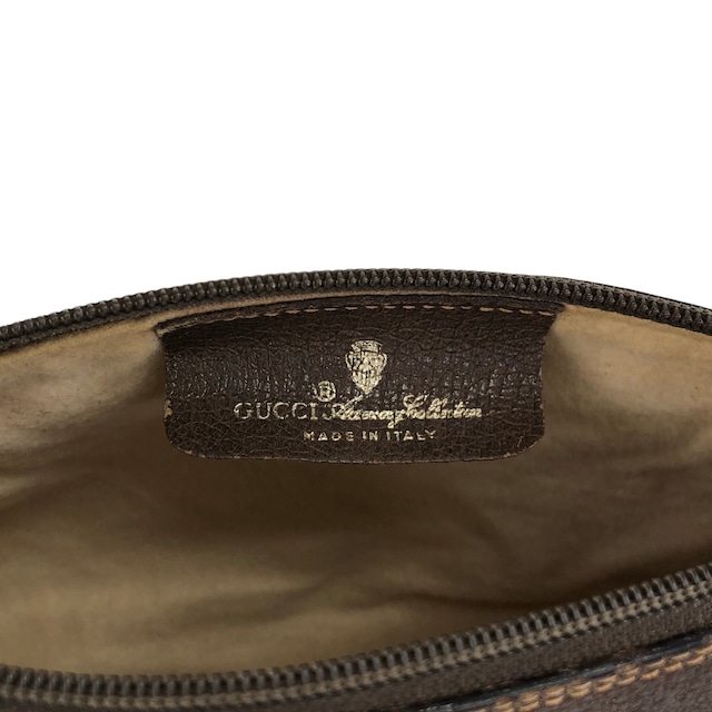 GUCCI グッチ シェリーライン ショルダーバッグ ベージュ PVC レザー ミニバッグ vintage ヴィンテージ オールド 7bz4rt