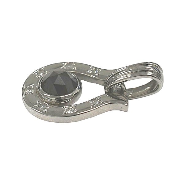 pt900 ブラックダイヤ0.5ct メレダイヤ　クロス　ペンダントトップ PT900】ブラックダイヤ0.5ct×0.07ct ペンダントトップ プラチナ