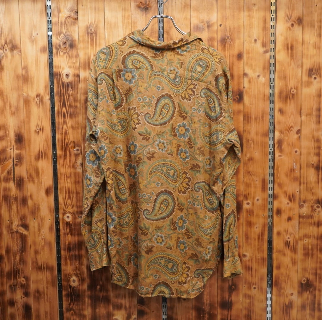 90s ralphlauren bonnard ペイズリー リネン 開襟シャツ M 90s ralphlauren bonnard ペイズリー リネン 開襟シャツ M