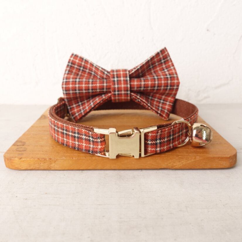 おなまえ猫首輪【レッド×オーバーチェック】
