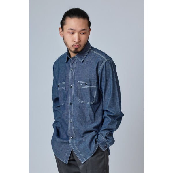 CHAMBRAY CLASSIC L/S WORK SHIRTS | 【BIG MIKE / ビッグマイク】公式