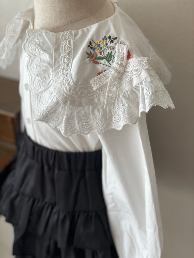 【Last 90.110cm】bouquet frill blouse