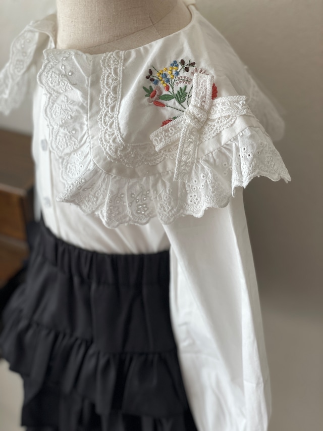 【Last90.110cm】bouquet frill blouse