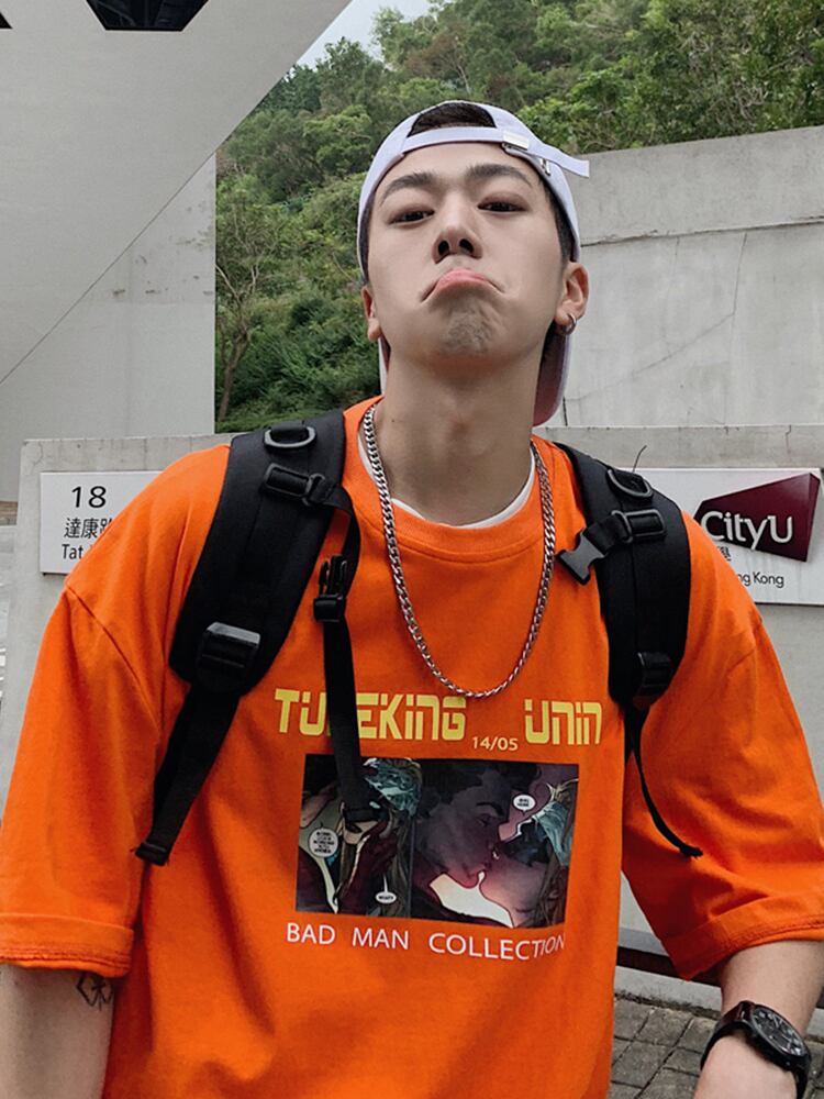 全3色 Tシャツ カットソー プリント カジュアル シンプル