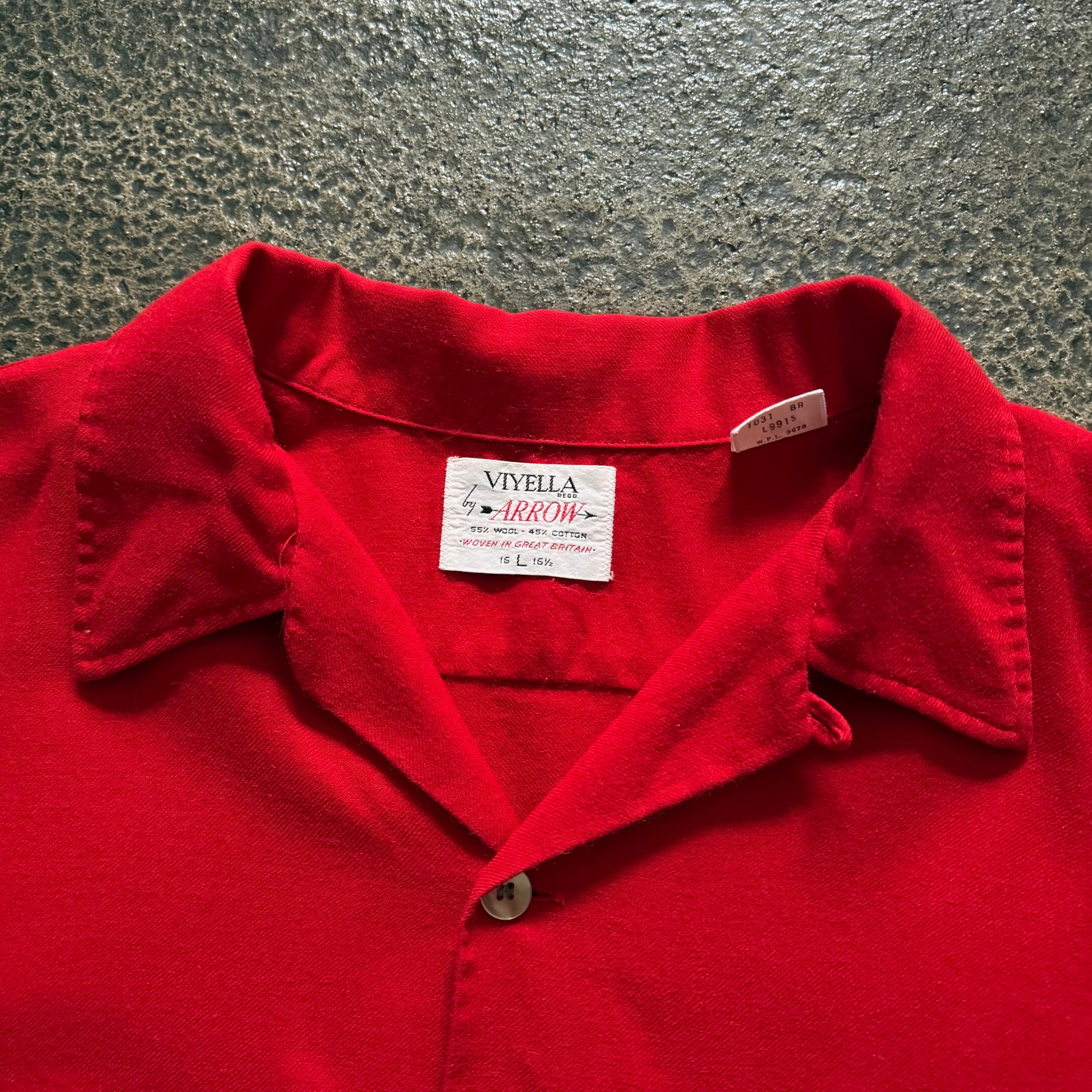 60s ARROW Open collar cotton wool shirt | used & vintage WATARU