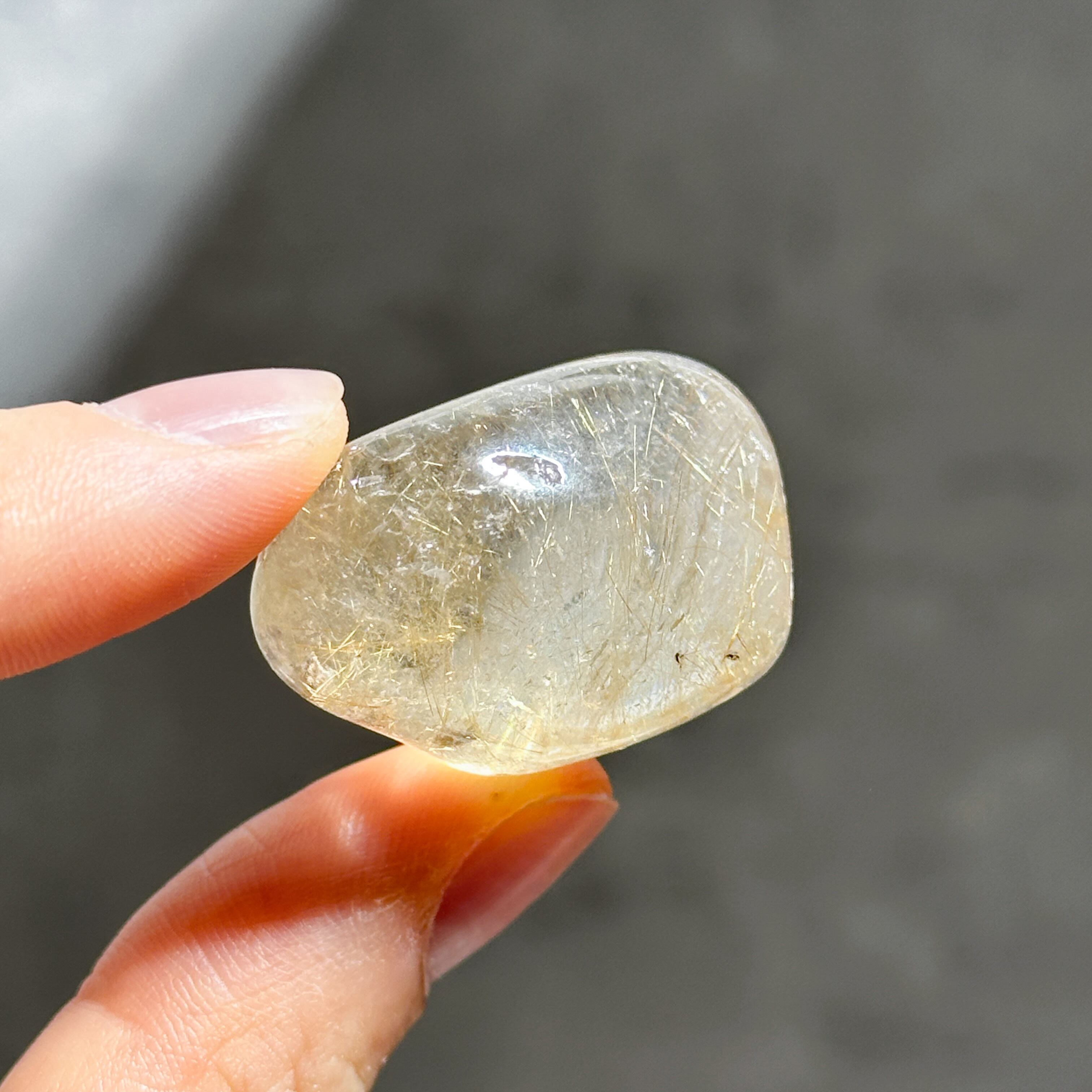 ルチルインクォーツ タンブル 77◇ Rutile in Quartz◇天然石・鉱物