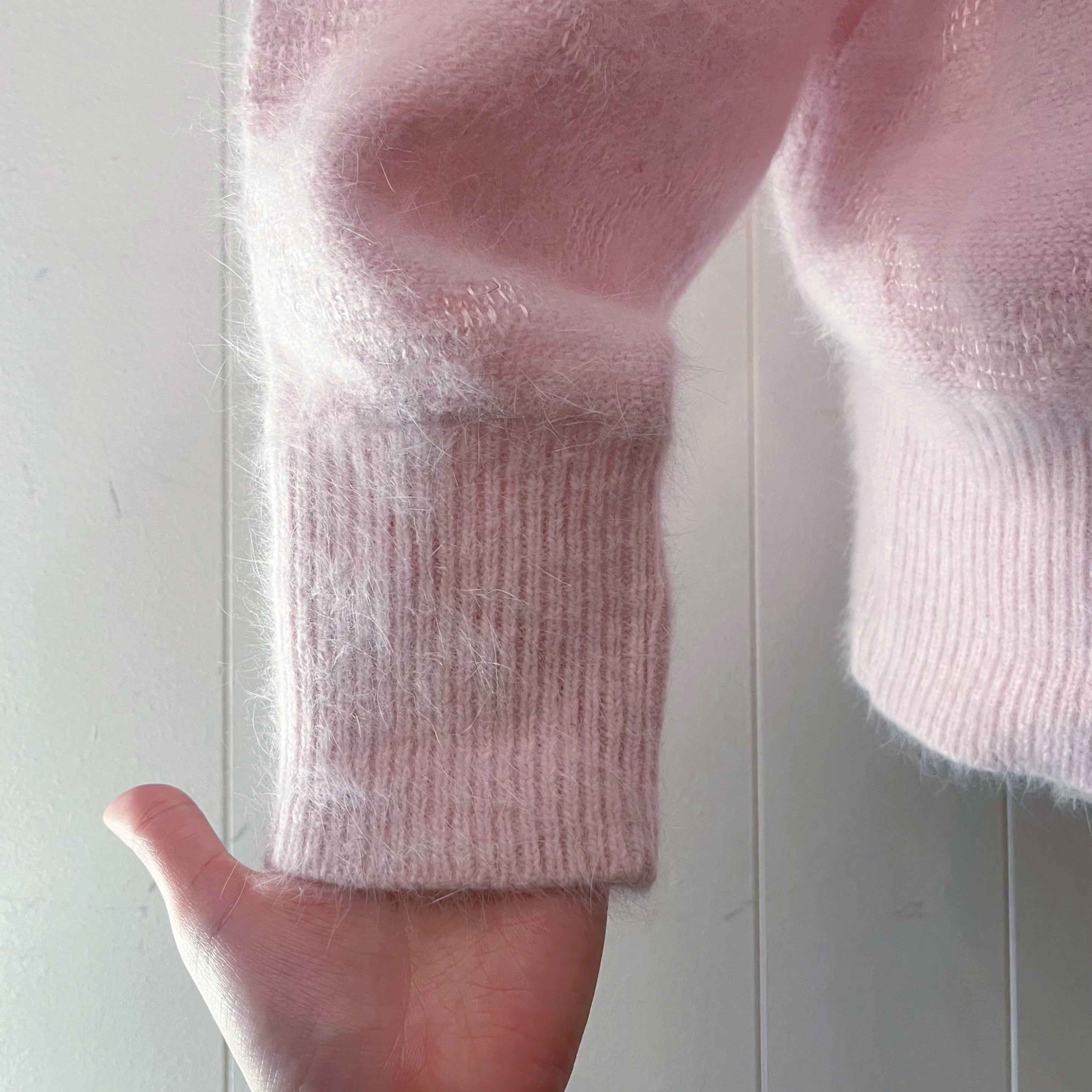 baby pink rose angora knit sweater