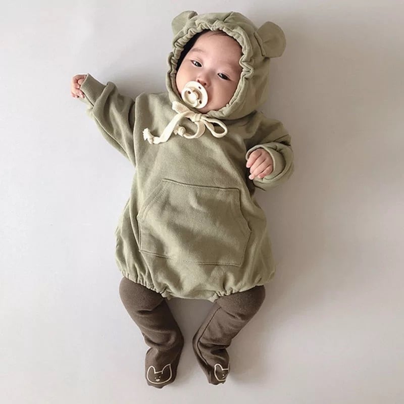 送料無料】ロンパース フード付き クマ くま かわいい 子ども服